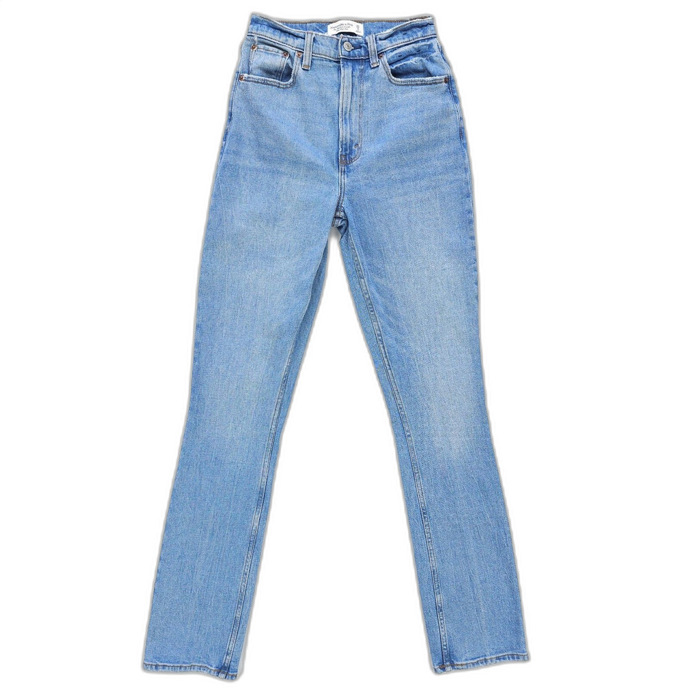 ABERCROMBIE Curve Love 90s Slim Straight Ultra High Rise Jeans Y2k Urban 25 Long